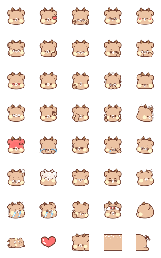 [LINE絵文字]Little deer emojiの画像一覧