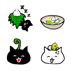 [LINE絵文字] 饂飩食べ放題猫の画像