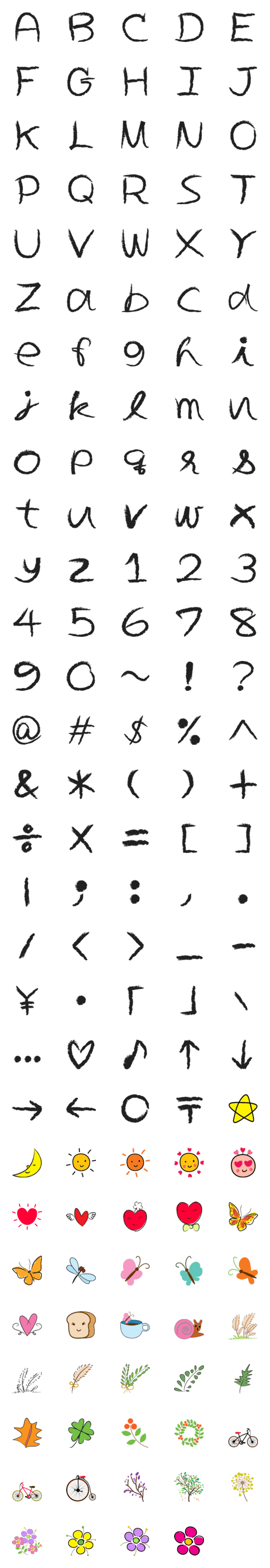 [LINE絵文字]Freehand letters emojiの画像一覧