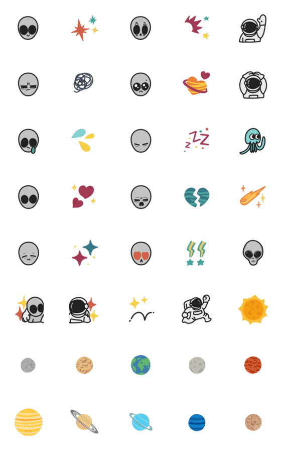 [LINE絵文字]宇宙人の絵文字の画像一覧