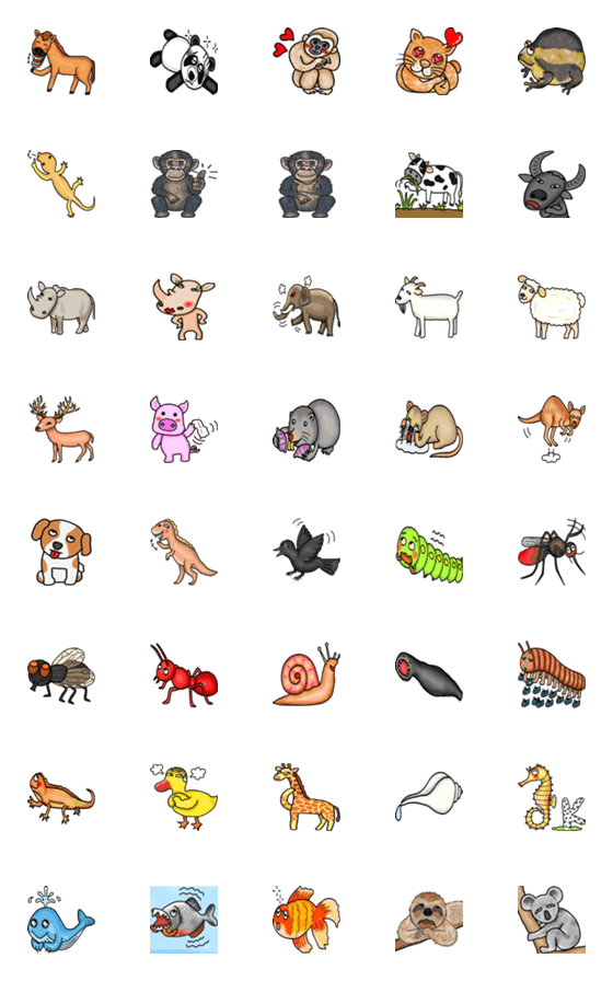 [LINE絵文字]Animal say Emojiの画像一覧