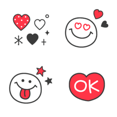 [LINE絵文字] 大人ガーリー♥ブラックレッドホワイト＊の画像