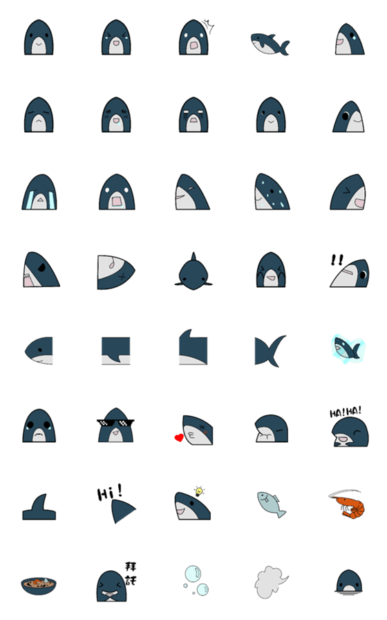[LINE絵文字]normal shark - sharpの画像一覧