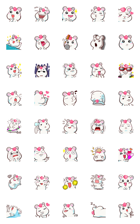 [LINE絵文字]TA-NOO HAMSTER  Emoji so cuteの画像一覧