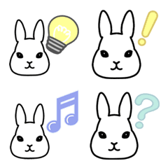 [LINE絵文字] 真っ白なうさぎの画像