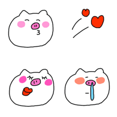 [LINE絵文字] しろぶたちゃん♥かわいい絵文字の画像