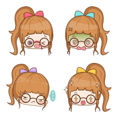 [LINE絵文字] Glasses girl Emojiの画像