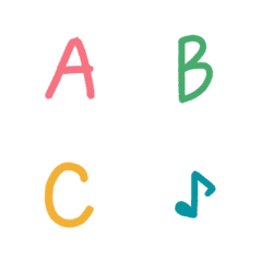 [LINE絵文字] Handwriting colorful alphabet ABC emojiの画像