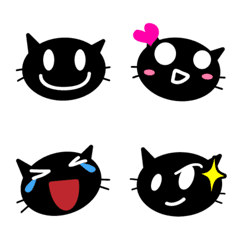 [LINE絵文字] ねこたん（黒）絵文字の画像