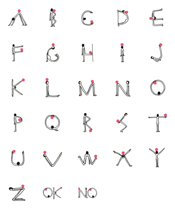 [LINE絵文字]Yogi Alphabet！の画像一覧