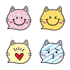 [LINE絵文字] ねこ★吹き出しの画像