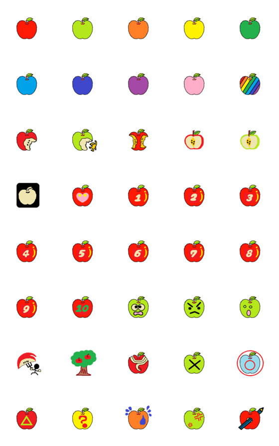 [LINE絵文字]可愛いリンゴの絵文字の画像一覧