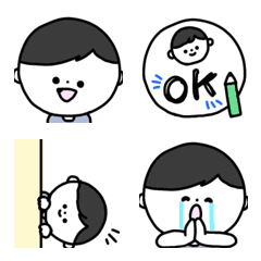 [LINE絵文字] 絵文字◎男の子の基本の表情の画像