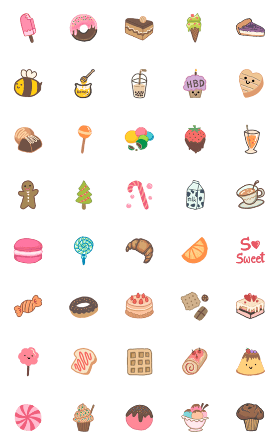 [LINE絵文字]So Sweet Emojiの画像一覧