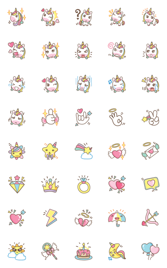 [LINE絵文字]Unicorn Emojiの画像一覧