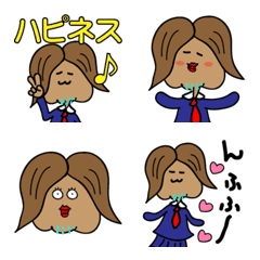 [LINE絵文字] ハピネスジョリ子（JK）絵文字の画像