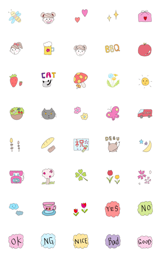 [LINE絵文字]Girly Emoji♥️6の画像一覧