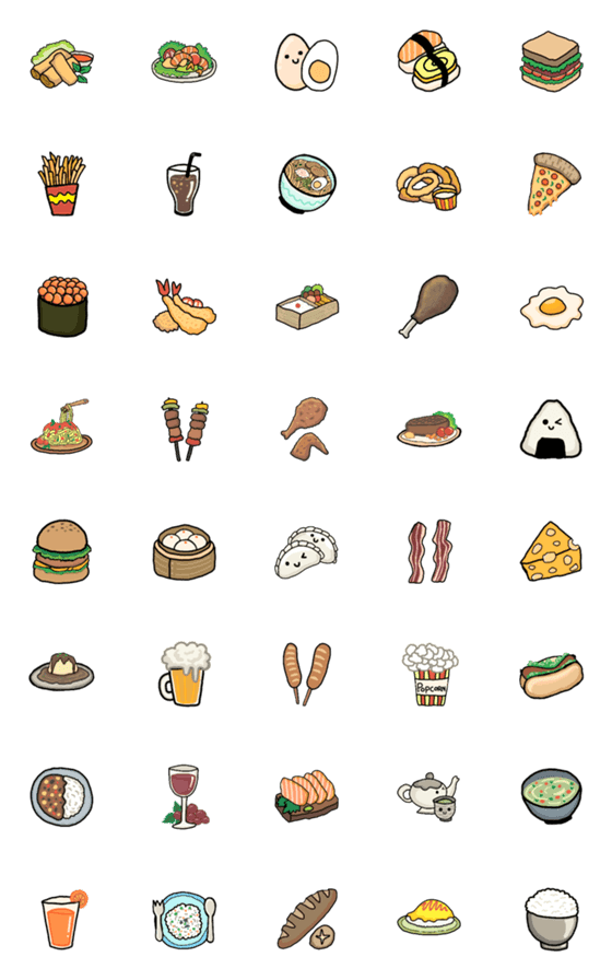 [LINE絵文字]Yummy Foodの画像一覧