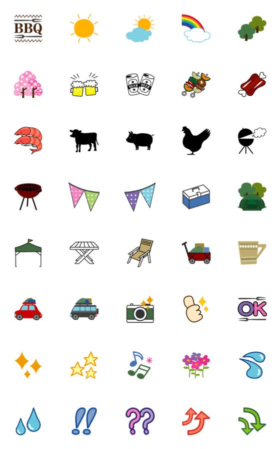 [LINE絵文字]バーべキューの絵文字の画像一覧