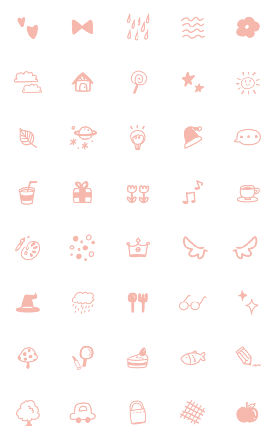 [LINE絵文字]Simple girly pink Emojiの画像一覧