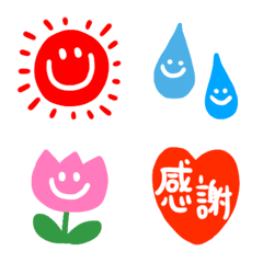 かわいい♪にこにこスマイル付き日常絵文字の絵文字メイン画像
