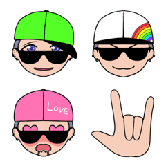 [LINE絵文字] Rainbow cap boyの画像