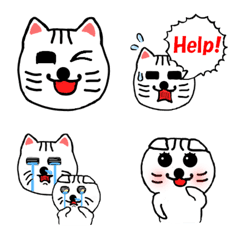 [LINE絵文字] 白ねこだぞ(絵文字Ver.)の画像