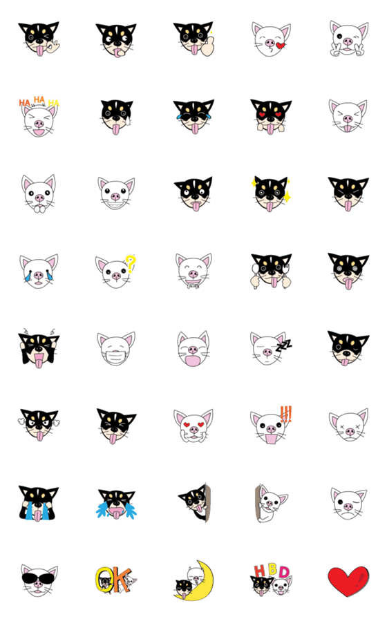 [LINE絵文字]Music ＆ Melody cute dogsの画像一覧