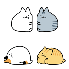 [LINE絵文字] くっつき猫。絵文字の画像