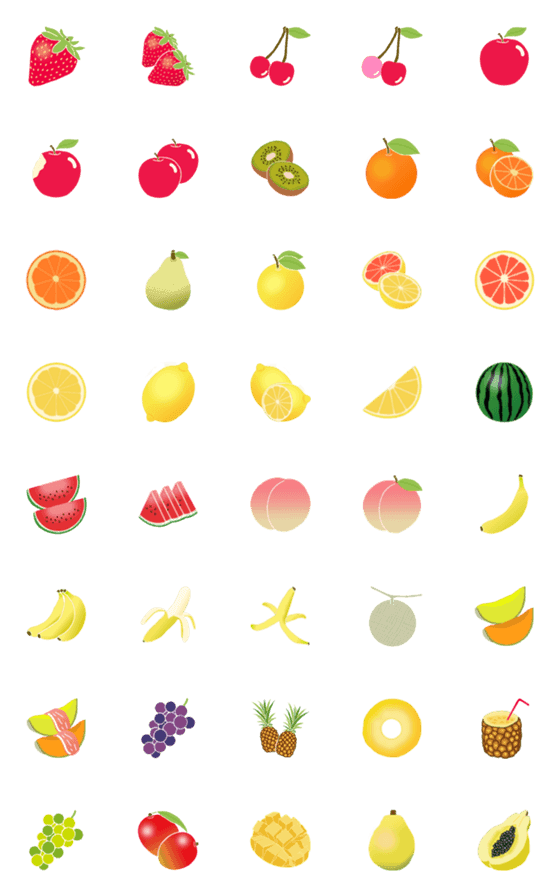 [LINE絵文字]かわいいフルーツ絵文字の画像一覧
