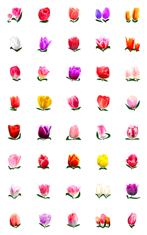 [LINE絵文字]Mahsaのチューリップの絵文字の画像一覧