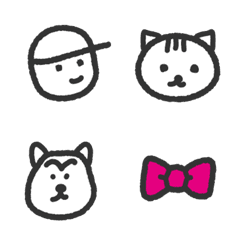 rim手書きいろんな顔と手セット【絵文字】の絵文字メイン画像