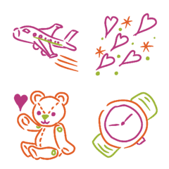 オトナ女子のオシャレ線画❤️の絵文字メイン画像