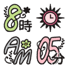 [LINE絵文字] ナチュラルなスケジュール絵文字【時間】の画像