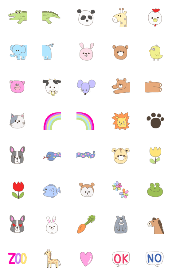 [LINE絵文字]らくがきどうぶつの画像一覧