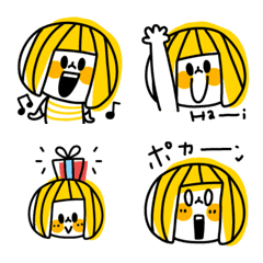 [LINE絵文字] THEポップボブガールの絵文字の画像