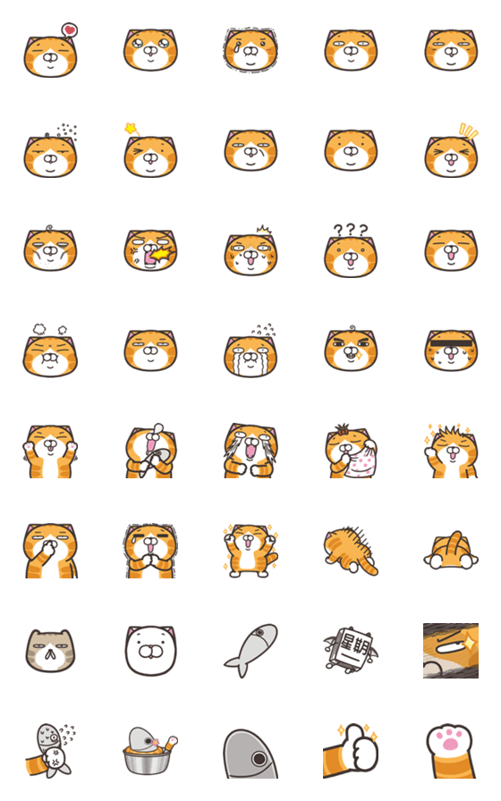 [LINE絵文字]Lan Lan Cat Emoji 1の画像一覧