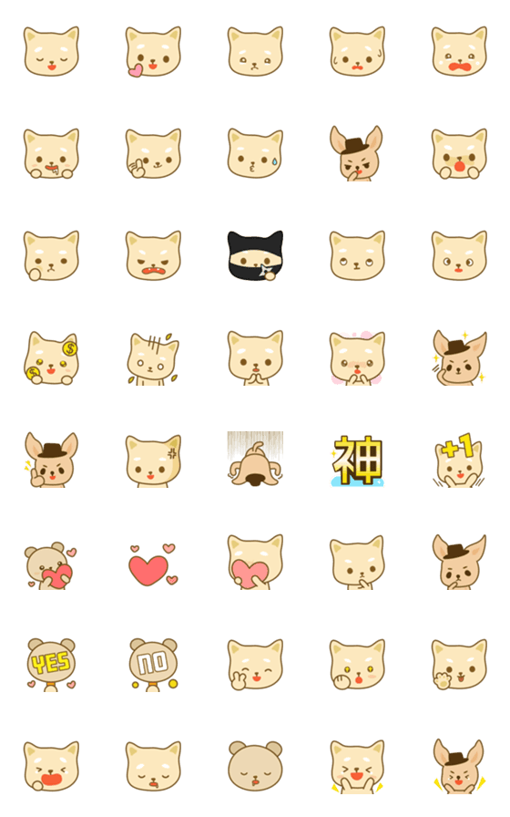 [LINE絵文字]little shiba meow vo.1の画像一覧