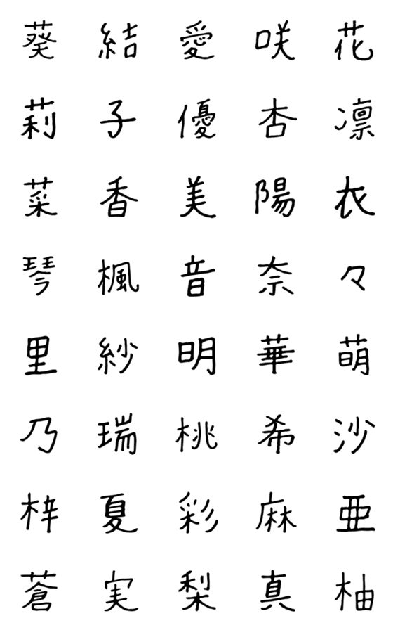 [LINE絵文字]名前の漢字の画像一覧