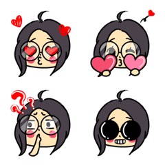 [LINE絵文字] Glasses sister expression mapの画像