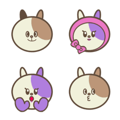 [LINE絵文字] 使いやすいパステル三毛猫の絵文字の画像