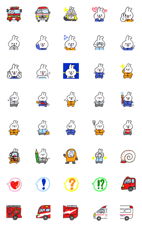 [LINE絵文字]消防士うさたんの仕事の画像一覧