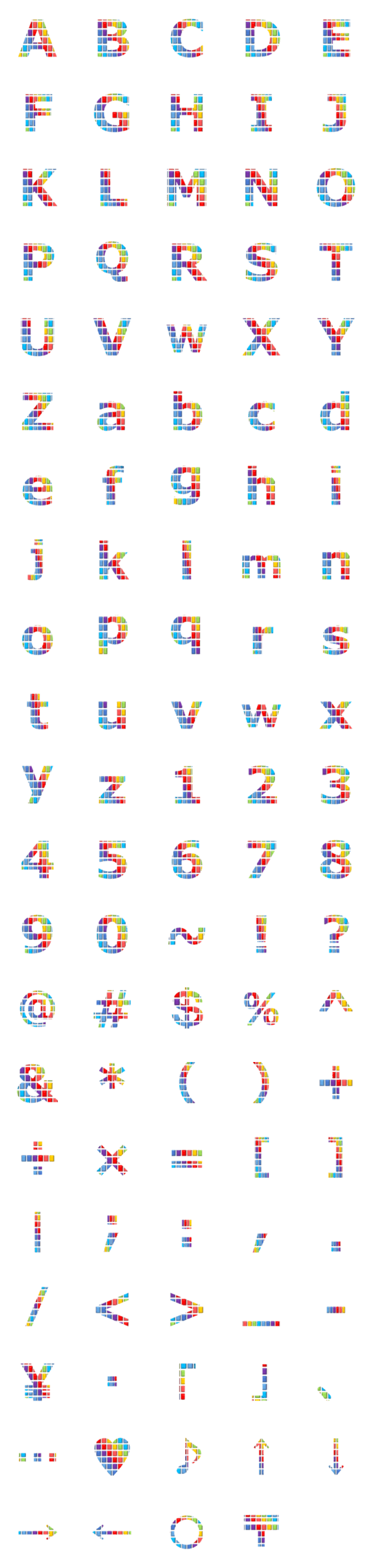[LINE絵文字]Color Tile Emojiの画像一覧