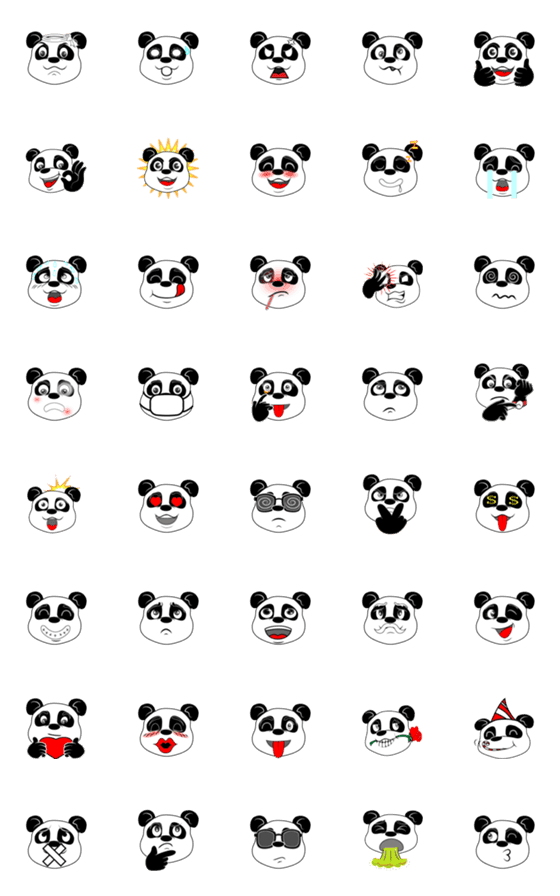 [LINE絵文字]Little pretty pandaの画像一覧