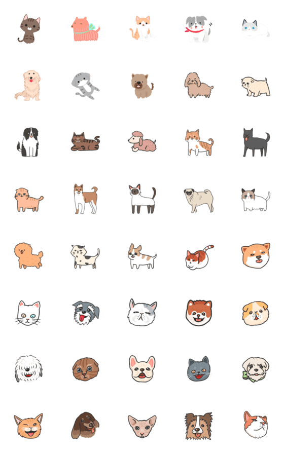 [LINE絵文字]Doggy and cattyの画像一覧
