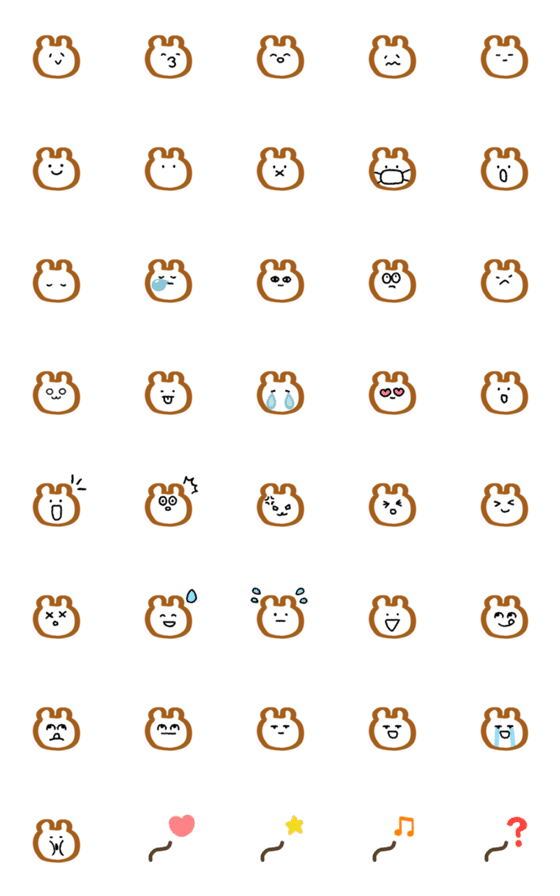 [LINE絵文字]表情豊かなそぼくなくまさんの画像一覧