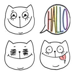 [LINE絵文字] ぱちくり ねこさん。 絵文字ver.の画像