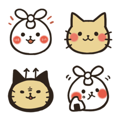 [LINE絵文字] うさぎとねこすけの画像