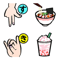 [LINE絵文字] ゆびもじ➀（50音・あ～の）の画像