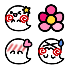 [LINE絵文字] ほっぺぐるぐるおばけ♡の画像